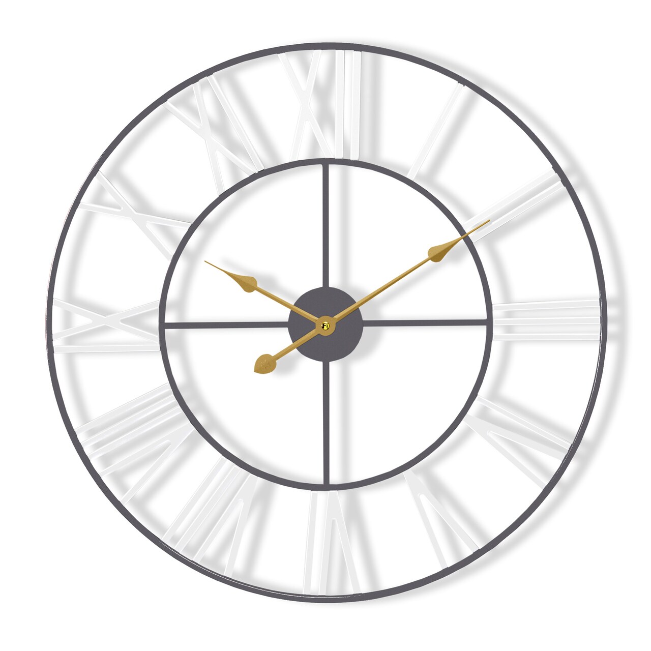 Sorbus 16" Oversized Black Metal Decorative Analog Round Wall Clock - Beautifully decorate any wall space in the household